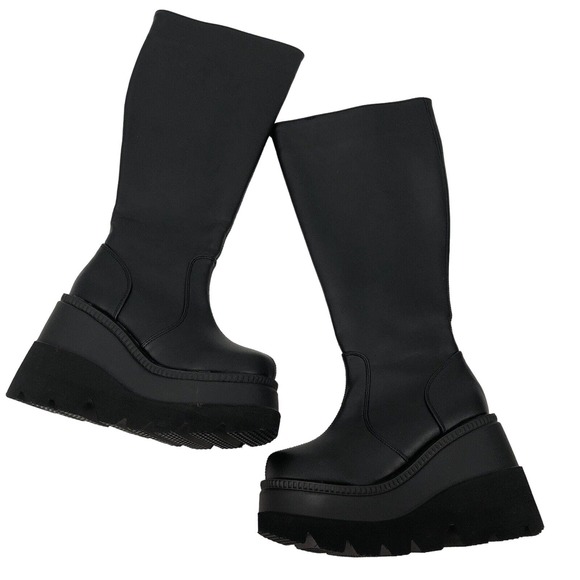 Demonia Shoes Demonia Shaker 0wc Wide Calf Platform Boots Black 6